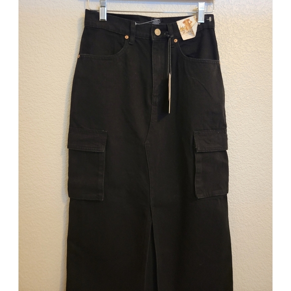 NWT Sincerely Jules denim black midi skirt size 3/25 - Picture 6 of 6
